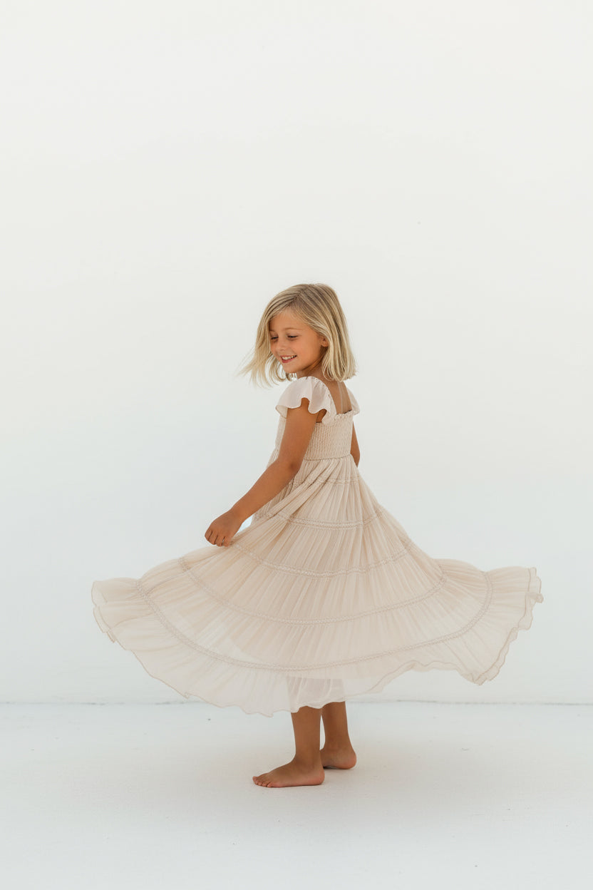 SS Girl's Dress Marabella Dress (natural chiffon)