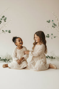 SS Girl's Dress Nora Dress (natural swiss dot)