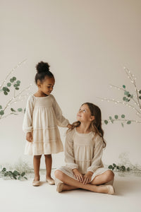 SS Girl's Dress Nora Dress (natural swiss dot)