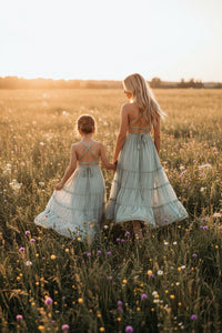 SS Girl's Dress Vera Flow Dress (sage swiss dot)
