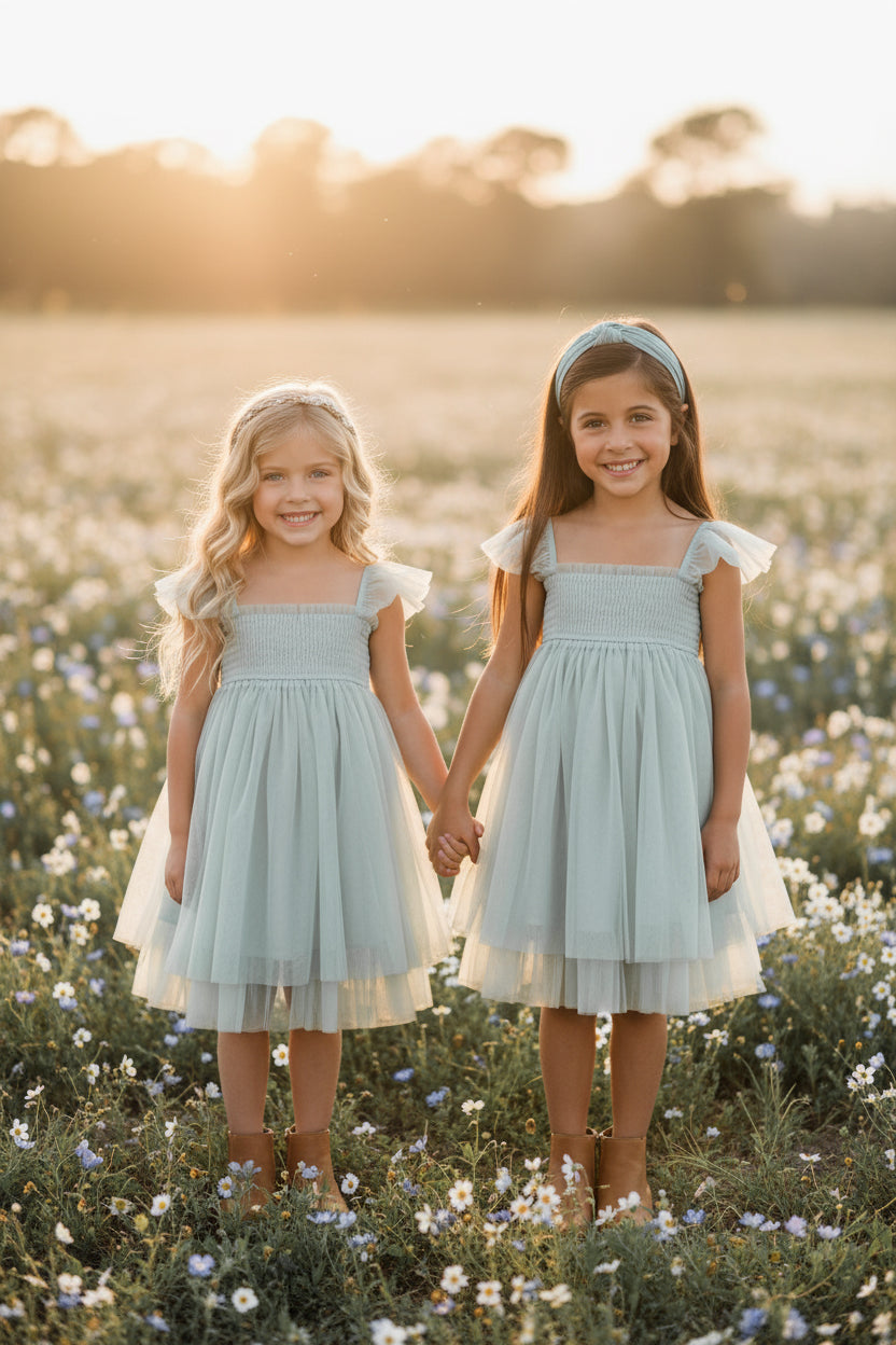 SS Girl's Dress Juliet Dress (mint tulle)