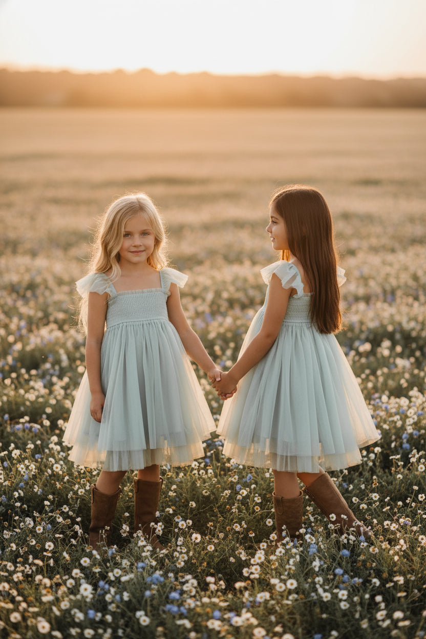 SS Girl's Dress Juliet Dress (mint tulle)