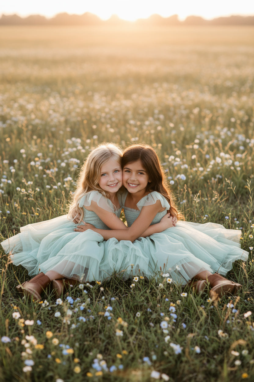 SS Girl's Dress Juliet Dress (mint tulle)