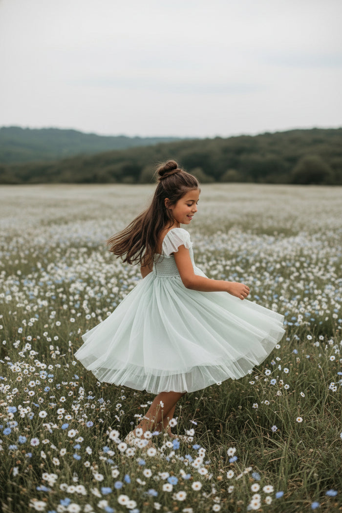 SS Girl's Dress Juliet Dress (mint tulle)