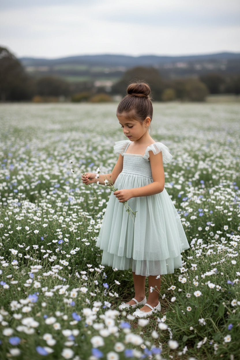 SS Girl's Dress Juliet Dress (mint tulle)