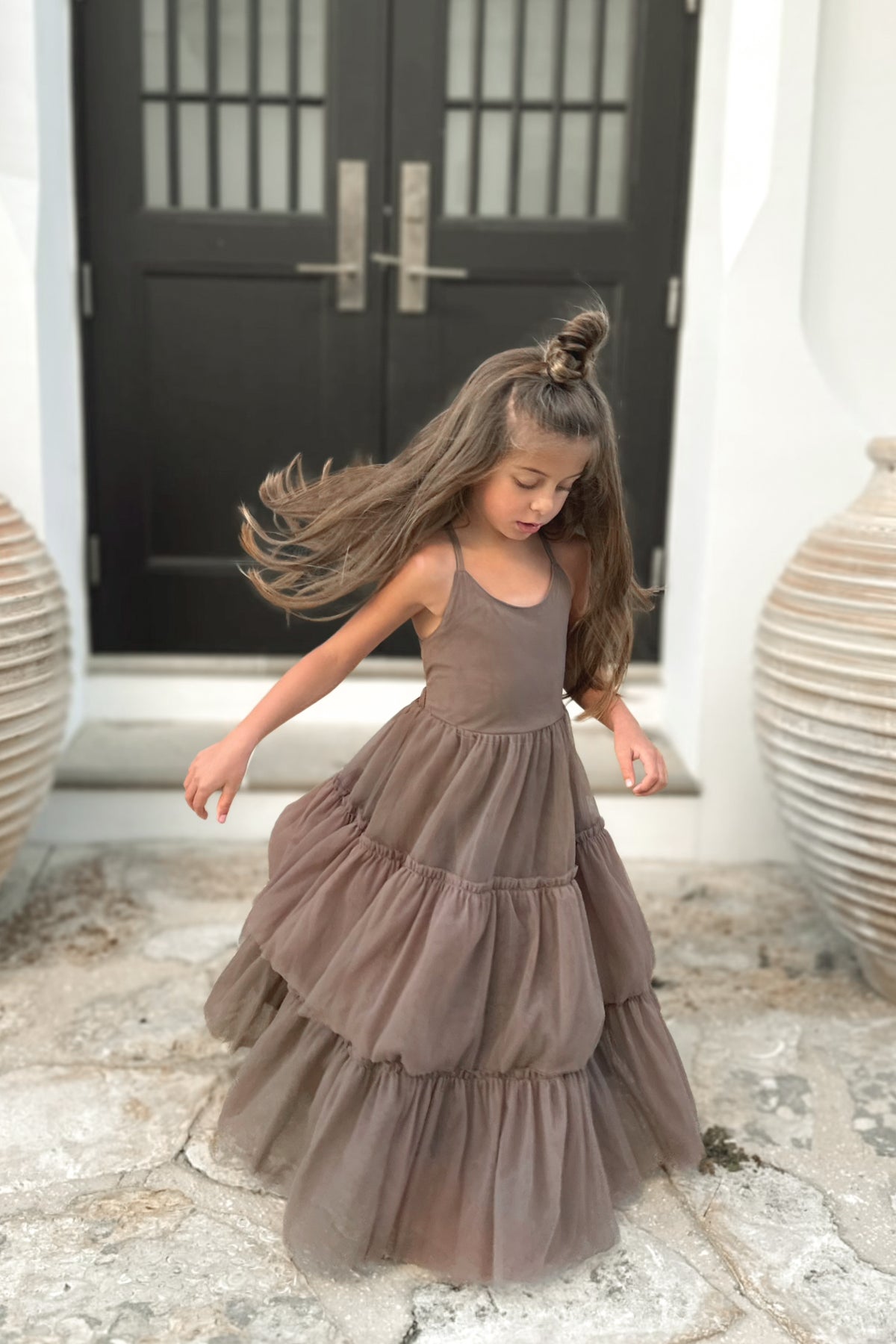 SS Girl's Dress Wendy Dress (mocha tulle)