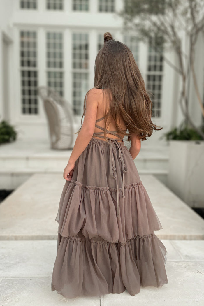SS Girl's Dress Wendy Dress (mocha tulle)