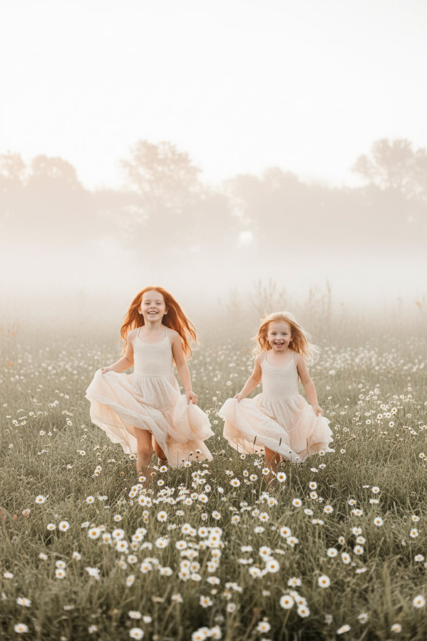 SS Girl's Dress Wendy Dress (natural swiss dot)