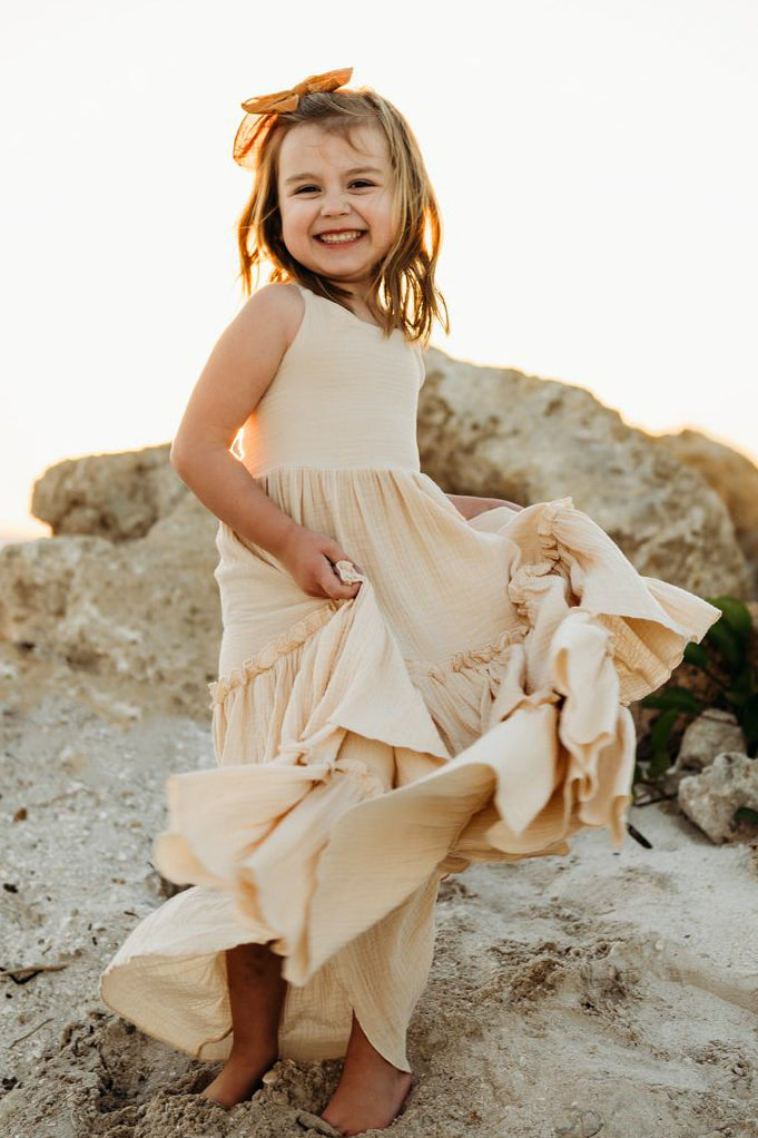 SS Girl's Dress Wendy Dress (sand muslin)