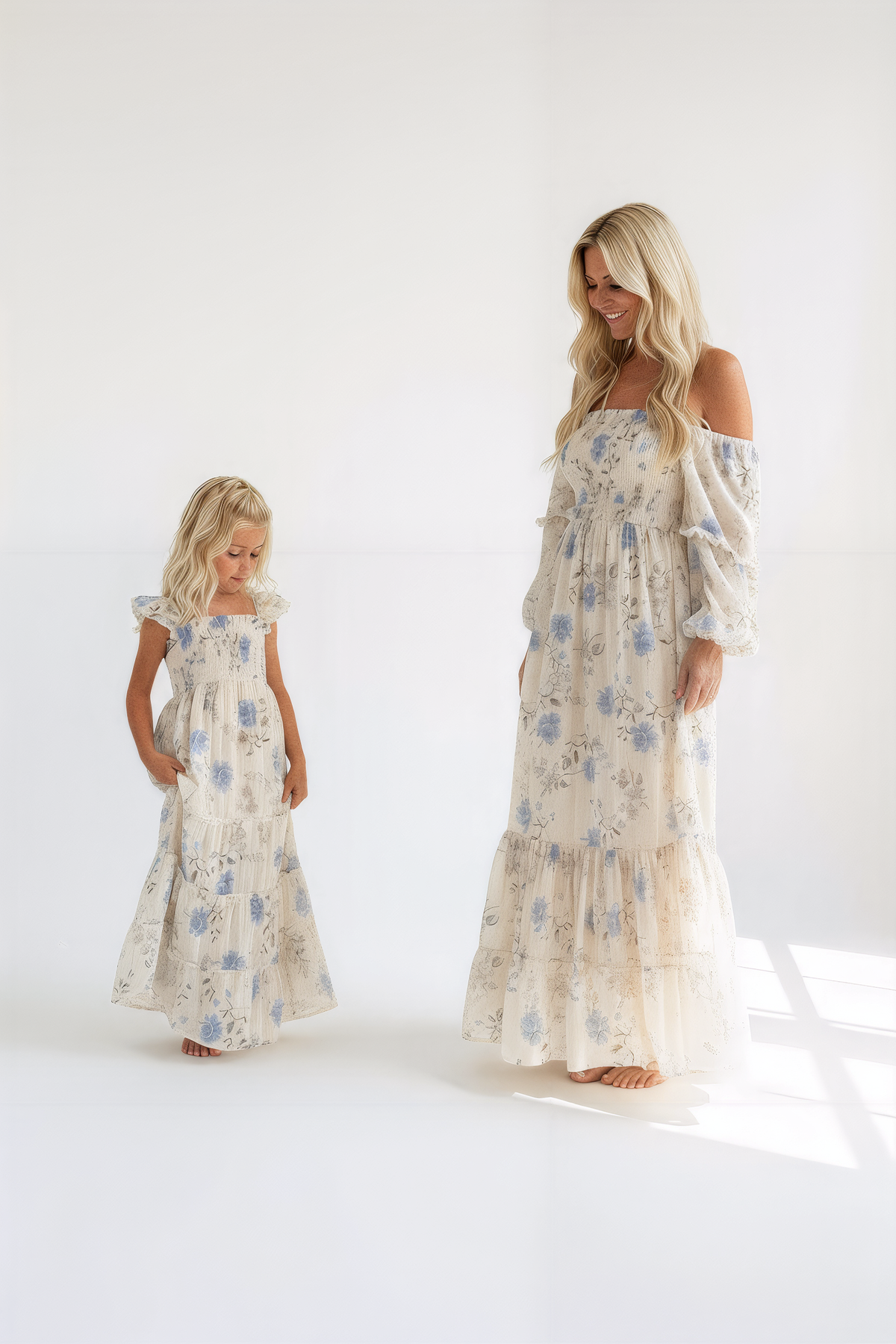SS Women's Dress Women's Pippa Maxi (floral blue chiffon)
