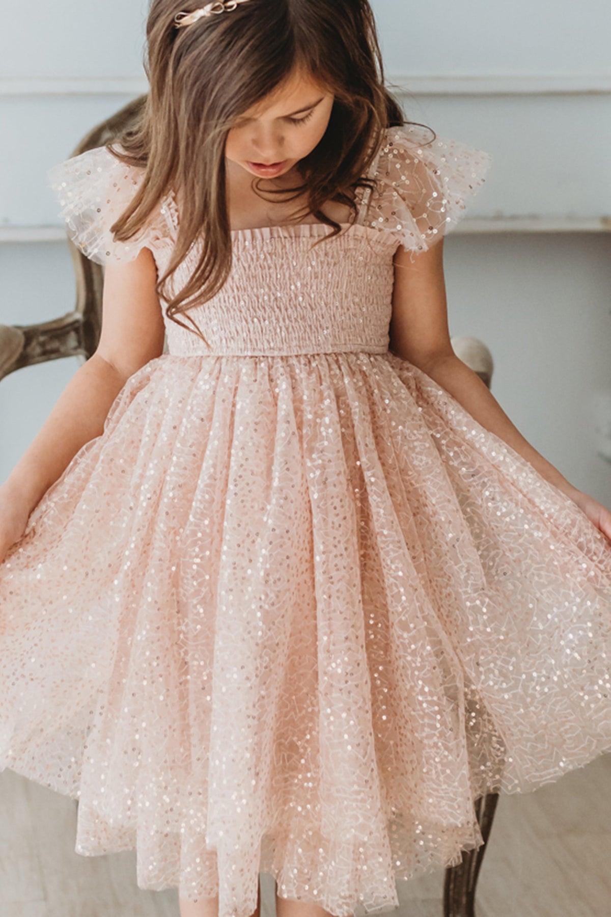SS Girl's Dress Juliet Dress (sequin pink tulle)
