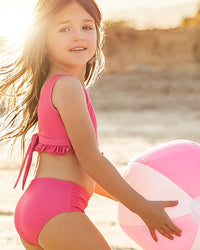 LB Girl's Swim Scoopback Set (hot pink) FINAL SALE