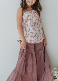 SS Girl's Top Kiera Top (ruby floral) FINAL SALE