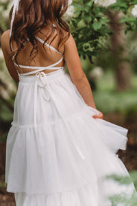 SS Girl's Dress Wendy Embroidered Dress (white tulle)