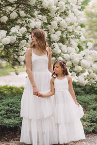 SS Girl's Dress Wendy Embroidered Dress (white tulle)
