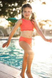 LB Girl's Swim Scoopback Set (coral) FINAL SALE