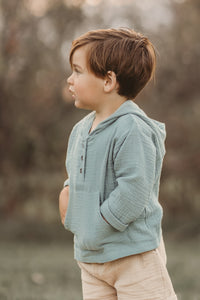 SS Boy's Top Knox Hoodie (soft teal muslin)
