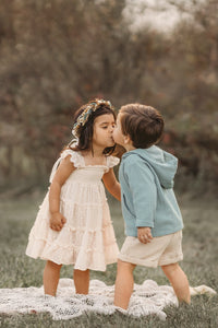 SS Girl's Dress Pia Dress (natural swiss dot)