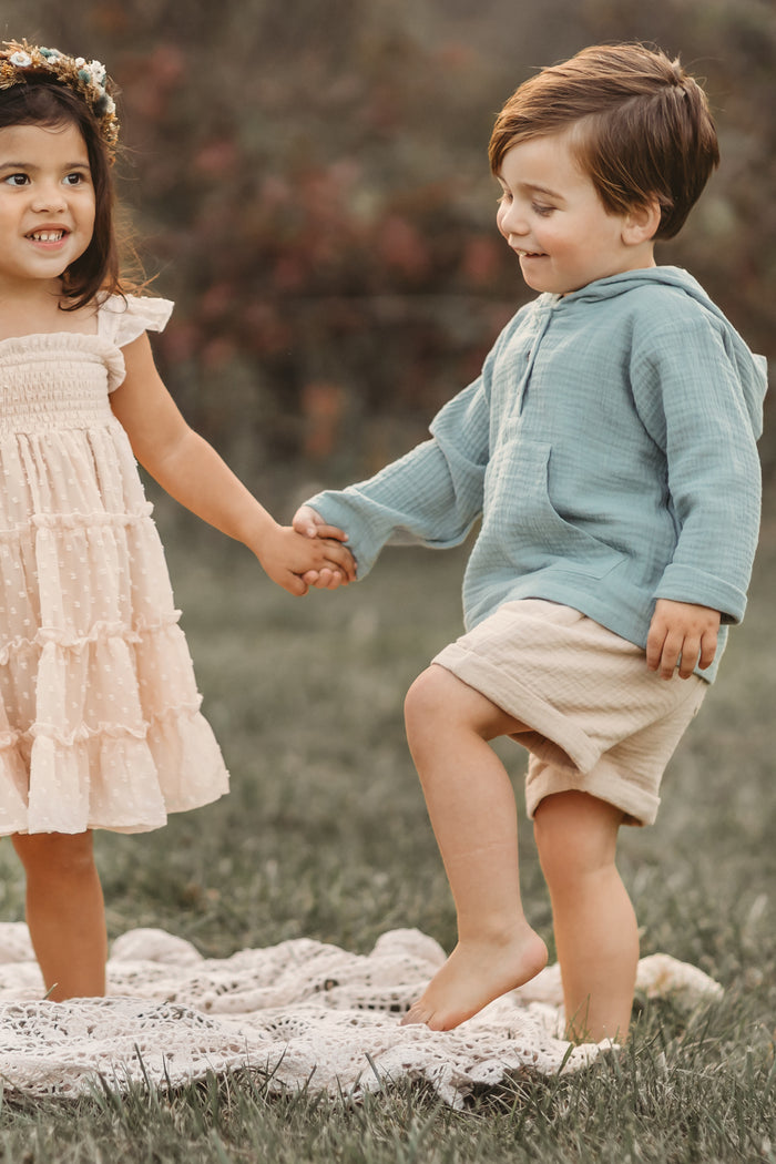 SS Boy's Top Knox Hoodie (soft teal muslin)