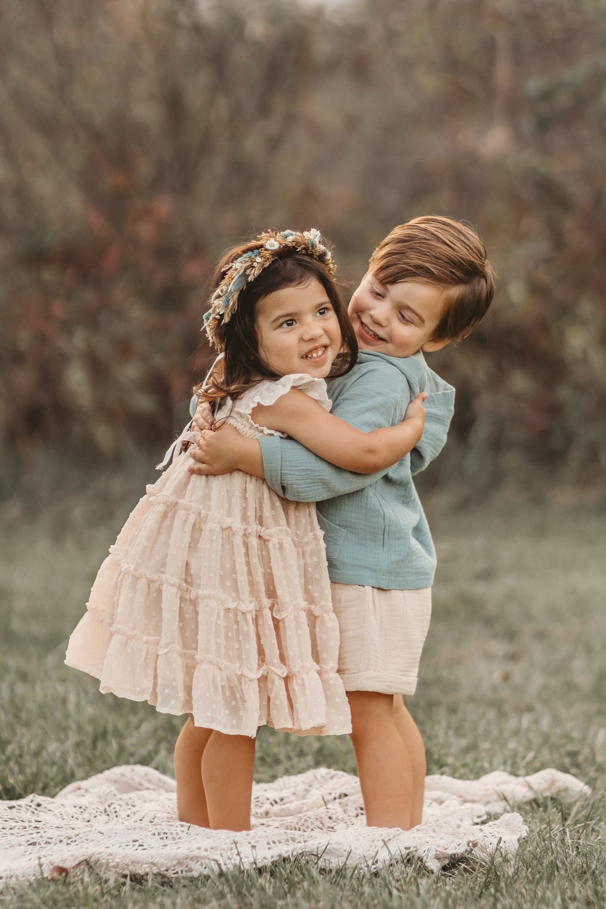 SS Girl's Dress Pia Dress (natural swiss dot)
