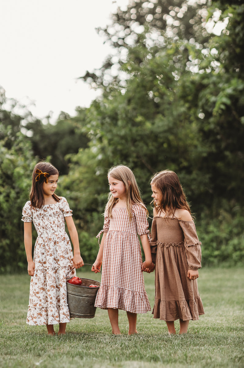 SS Girl's Dress Pippa Dress (mocha muslin)