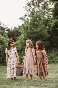 SS Girl's Dress Pippa Dress (mocha muslin)