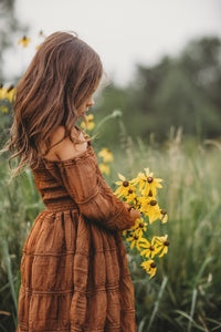 SS Girl's Dress Pippa Maxi (mocha chiffon)
