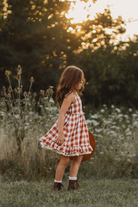 SS Girl's Dress Tilly Pocket Dress (mocha checkered)