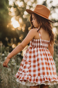 SS Girl's Dress Tilly Pocket Dress (mocha checkered)