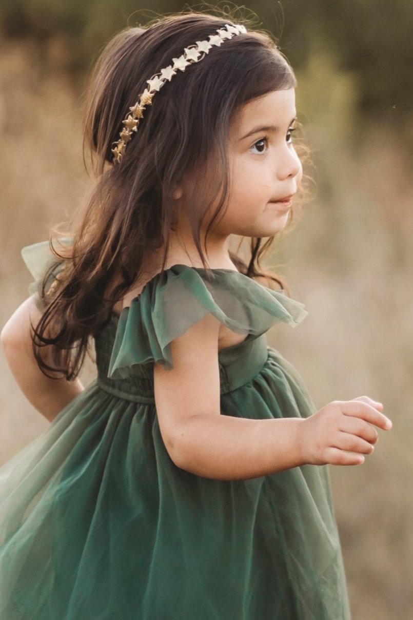 SS Girl's Dress Fawn Dress (forest tulle)