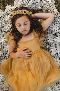 SS Girl's Dress Fawn Dress (saffron tulle)