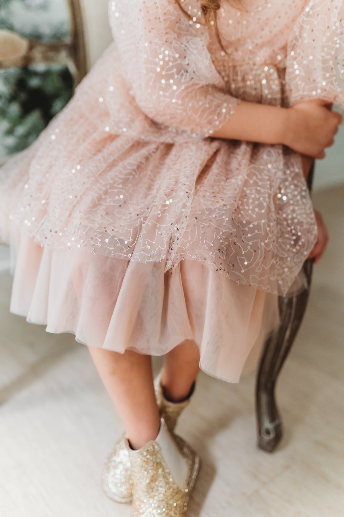 SS Girl's Dress Uma Dress (sequin pink tulle)