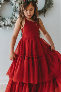 SS Girl's Dress Wendy Dress (venetian red tulle)