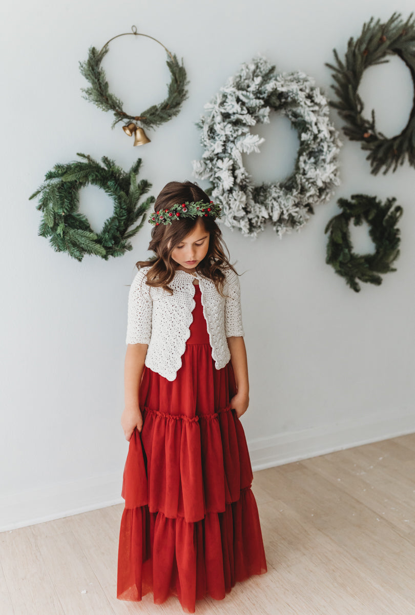 SS Girl's Dress Wendy Dress (venetian red tulle)