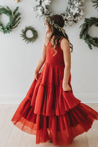 SS Girl's Dress Wendy Dress (venetian red tulle)