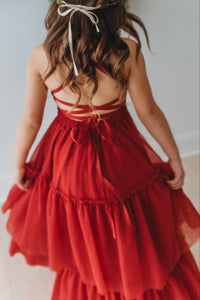 SS Girl's Dress Wendy Dress (venetian red tulle)