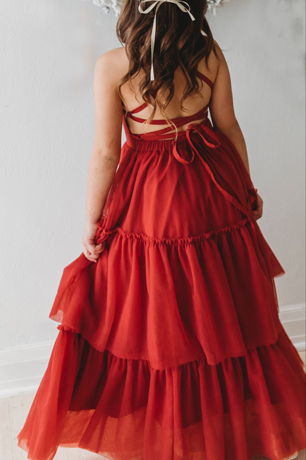 SS Girl's Dress Wendy Dress (venetian red tulle)