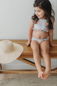 LB Girl's Swim Scoopback Set (plaid)