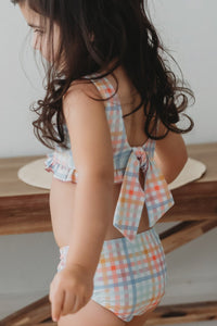 LB Girl's Swim Scoopback Set (plaid)