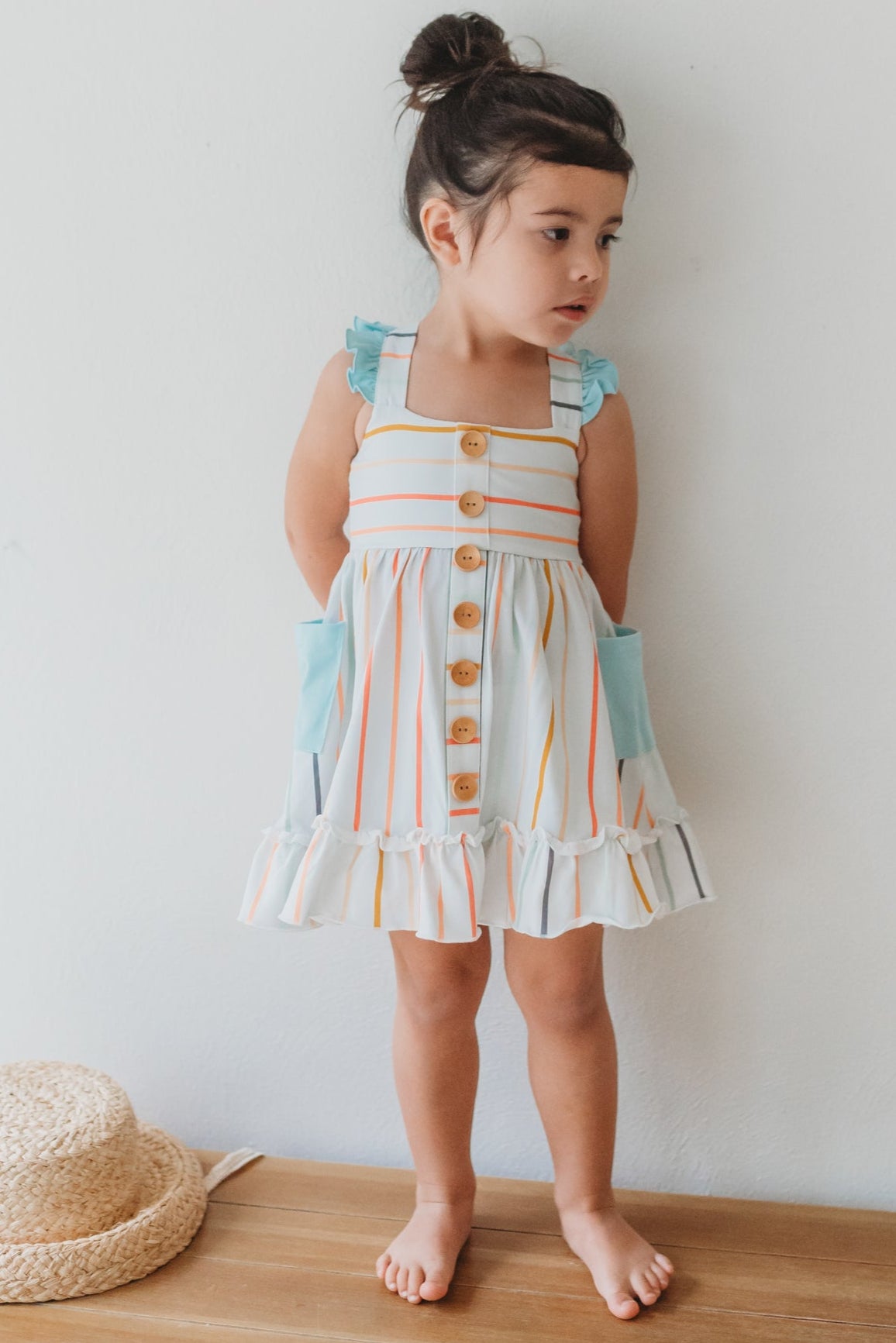 LB Girl's Dress Bree Crossback Dress (color stripes) FINAL SALE