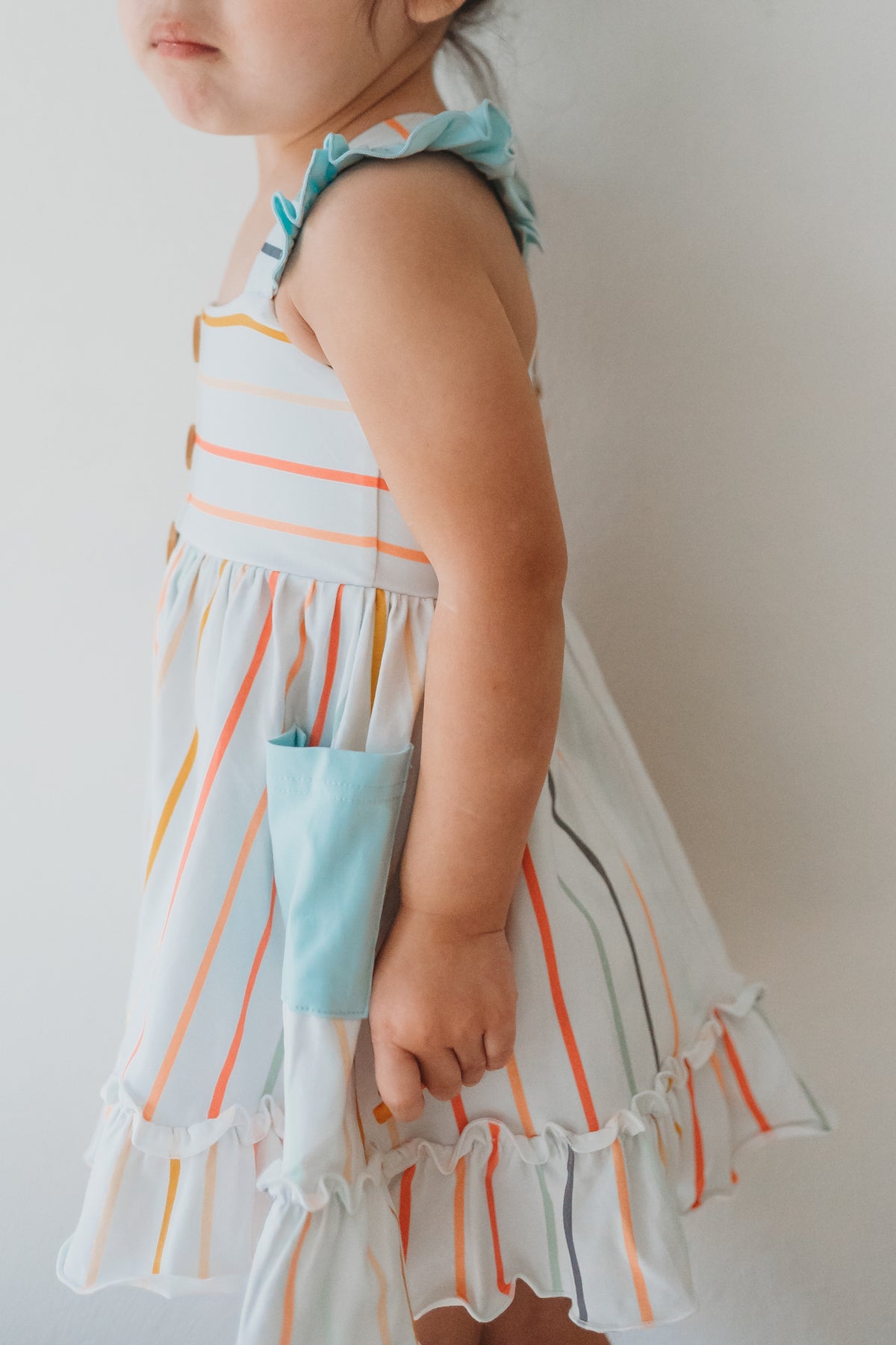 LB Girl's Dress Bree Crossback Dress (color stripes) FINAL SALE