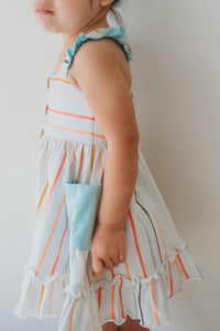 LB Girl's Dress Bree Crossback Dress (color stripes) FINAL SALE