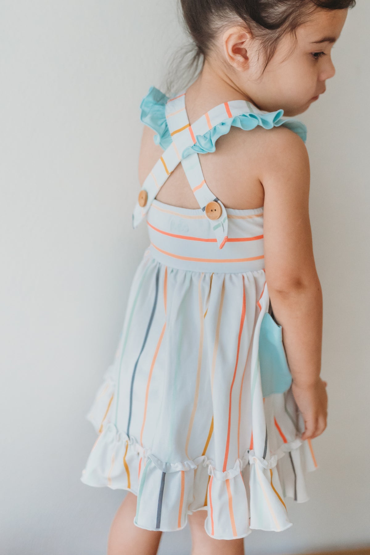 LB Girl's Dress Bree Crossback Dress (color stripes) FINAL SALE