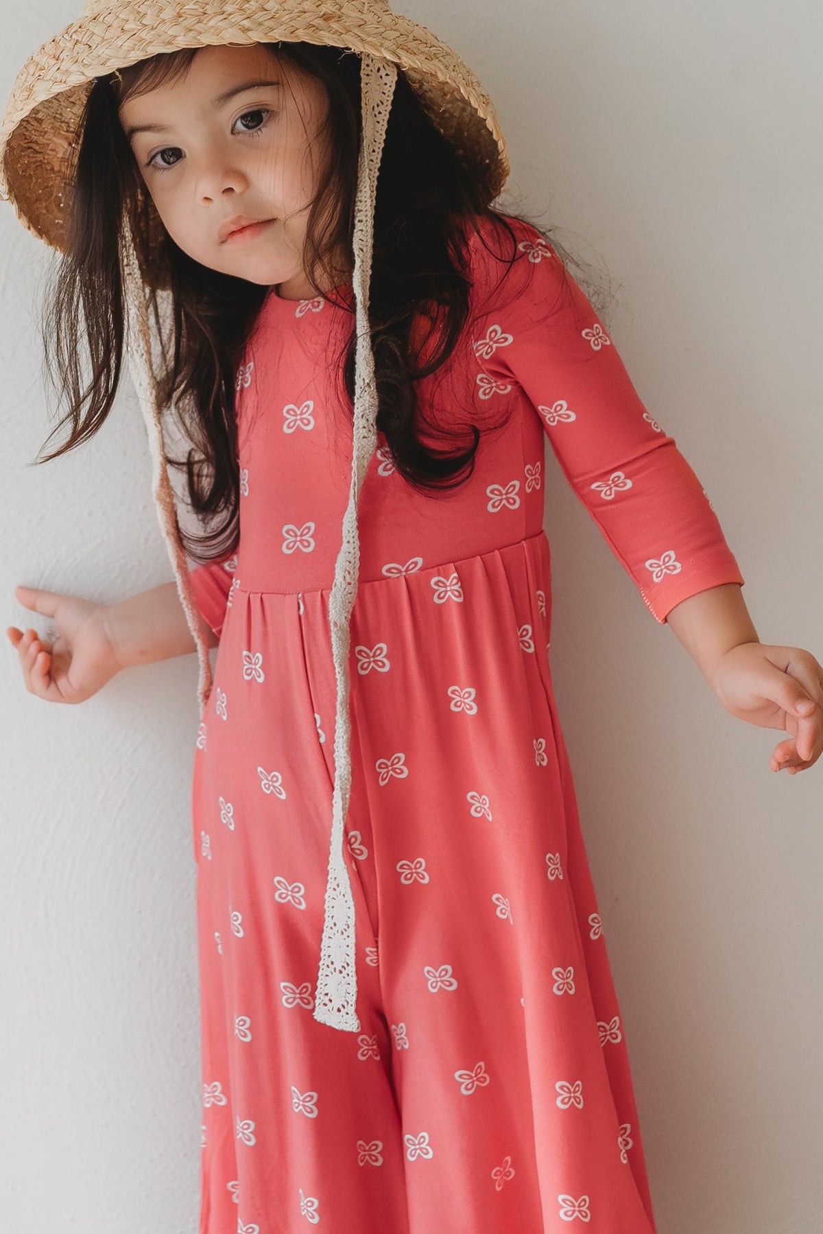 LB Girl's Romper Rita Romper (pink butterfly) FINAL SALE