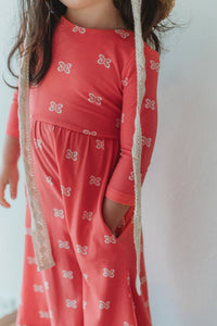 LB Girl's Romper Rita Romper (pink butterfly) FINAL SALE