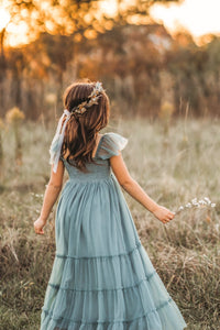 SS Girl's Dress Marabella Dress (soft teal tulle)