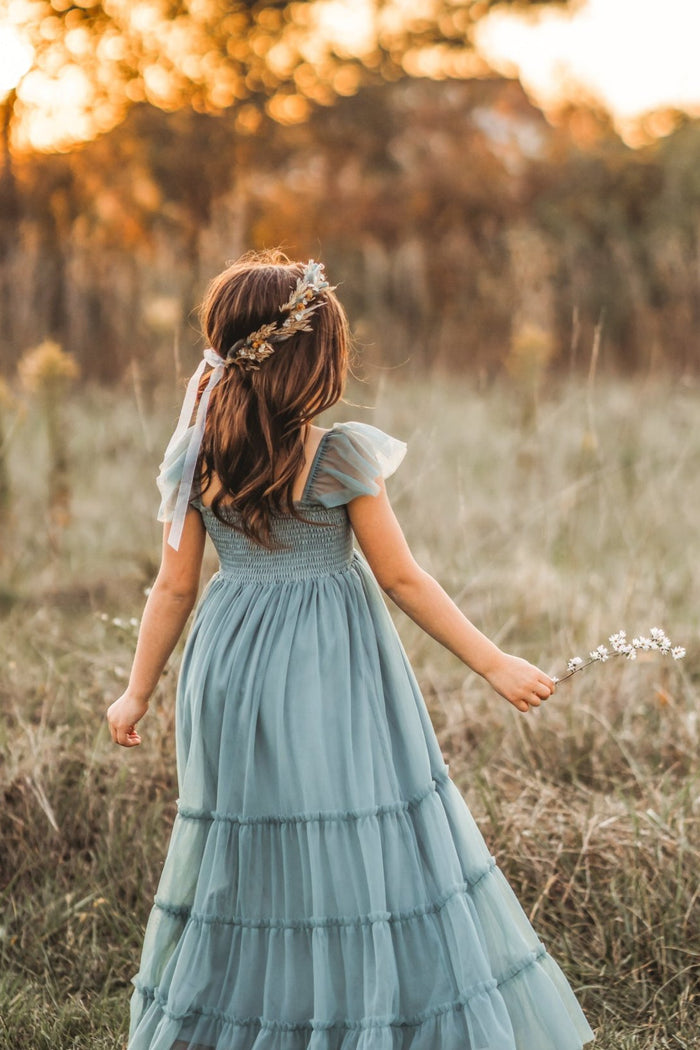 SS Girl's Dress Marabella Dress (soft teal tulle)