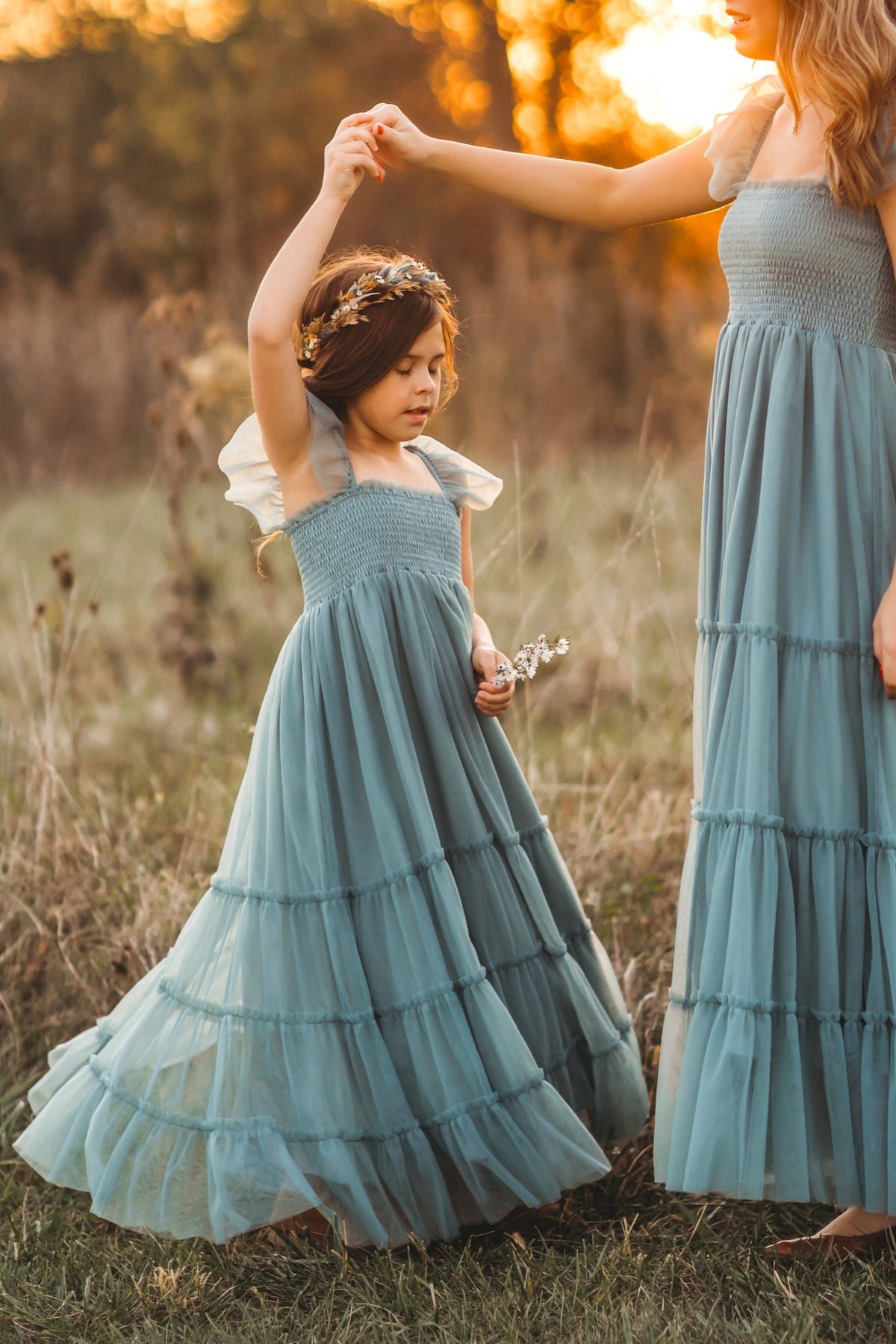 SS Girl's Dress Marabella Dress (soft teal tulle)