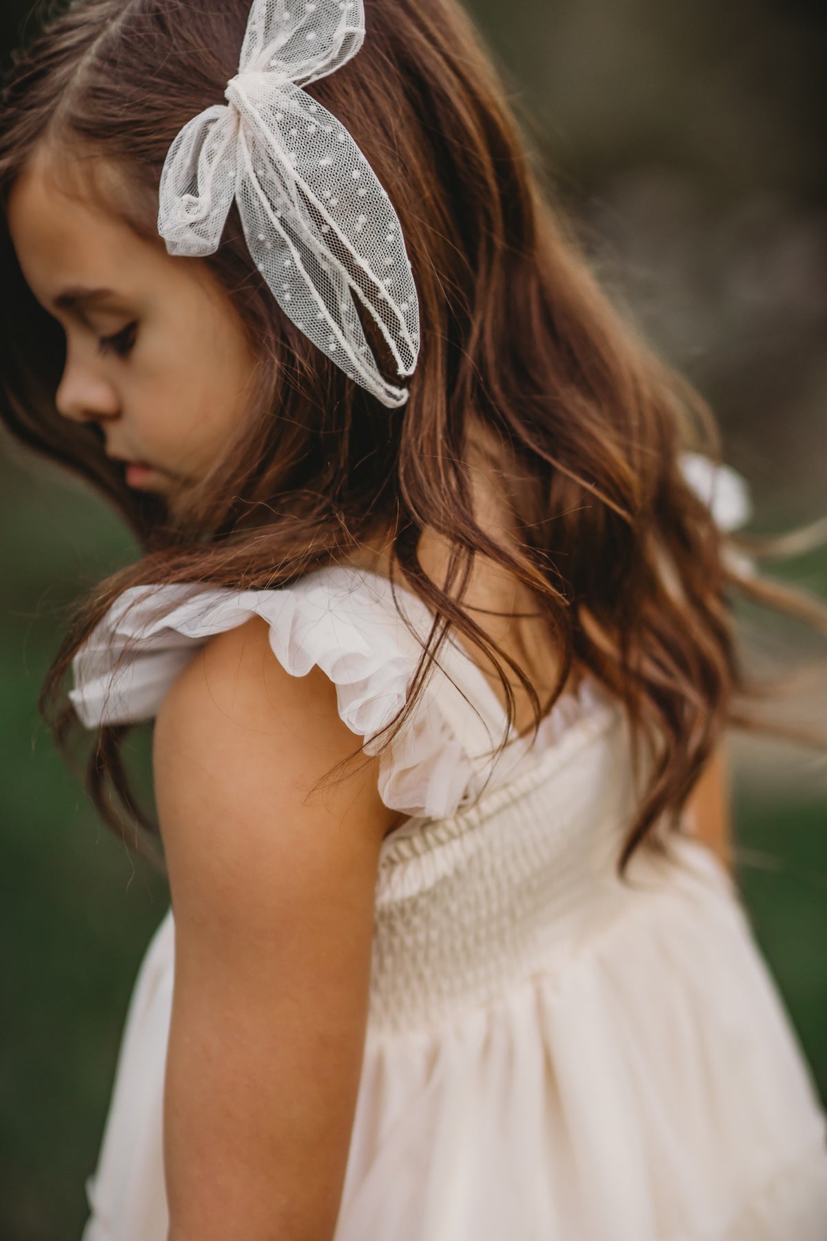 SS Girl's Dress Pia Dress (antique ivory tulle)