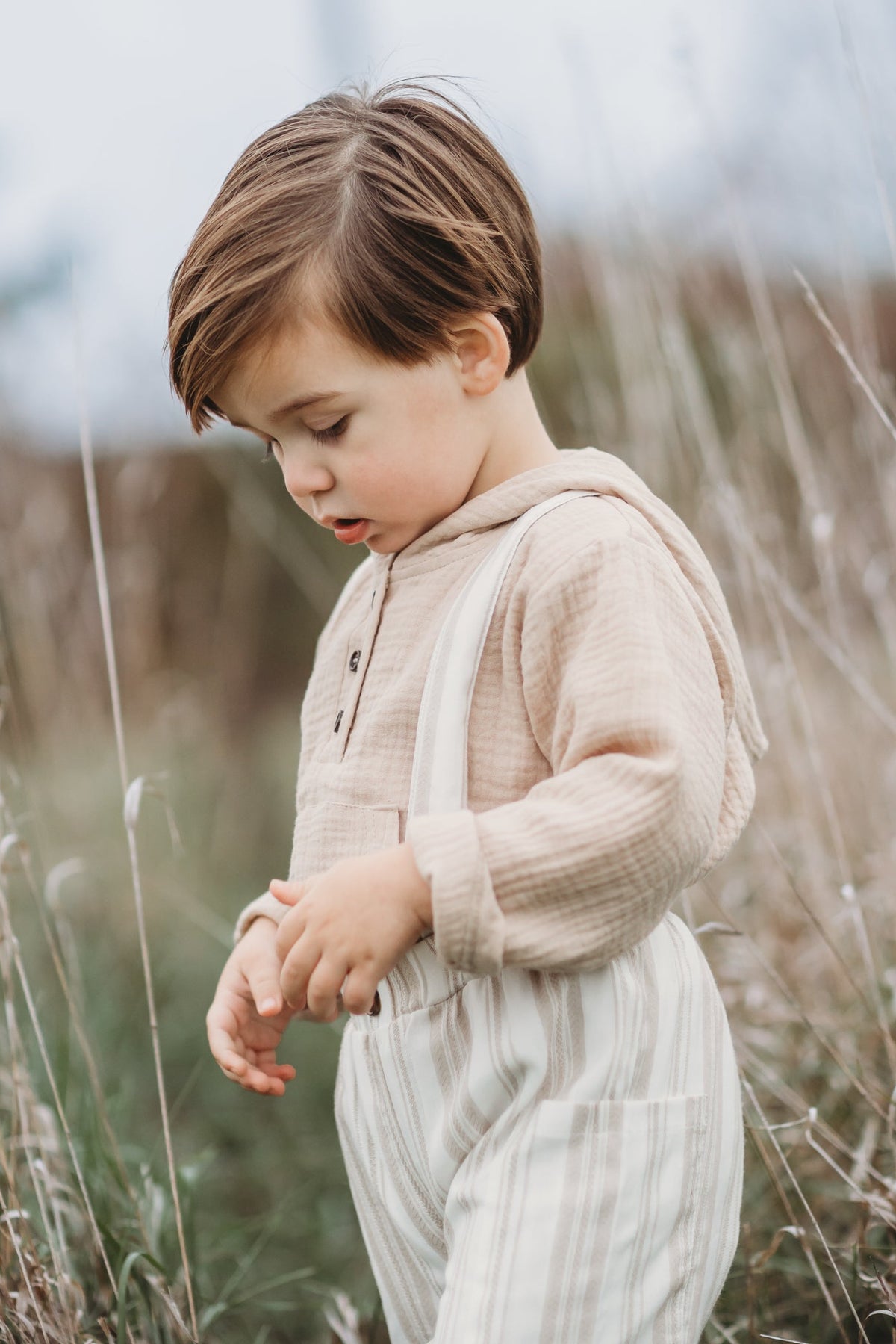 SS Boy's Top Knox Hoodie (latte muslin)